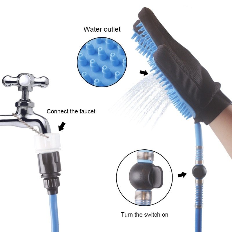 Pet Grooming Sprayer and Massager Glove