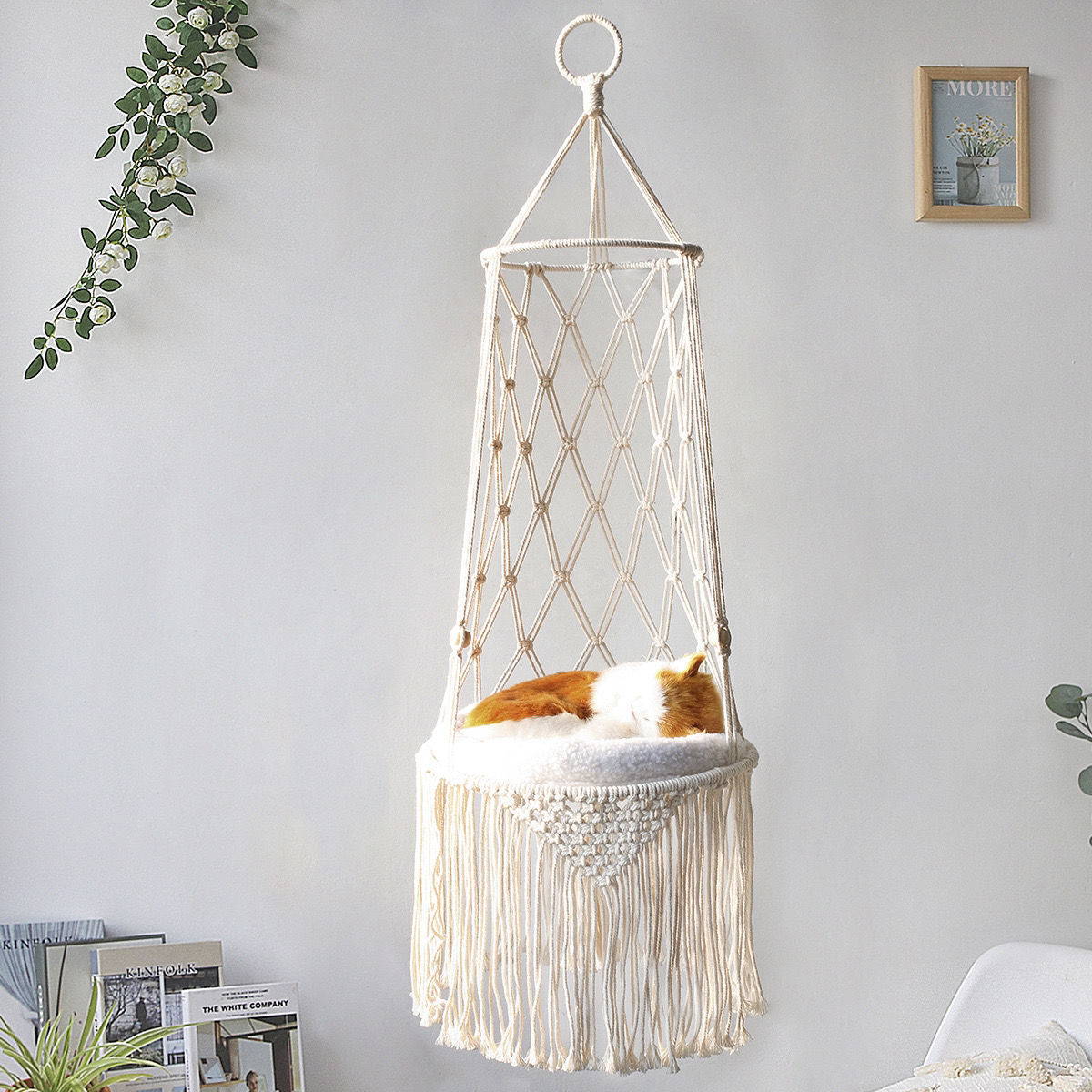 Macrame Hanging Hammock for Pets