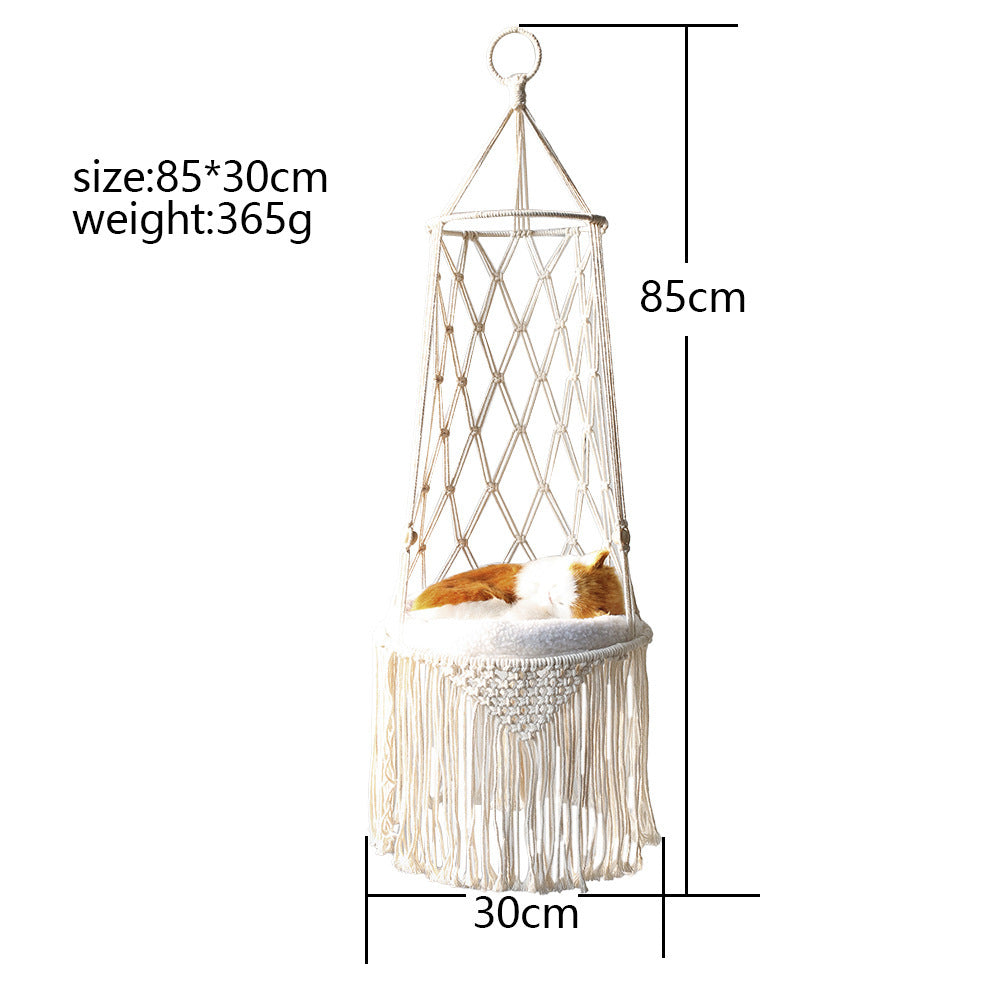 Macrame Hanging Hammock for Pets