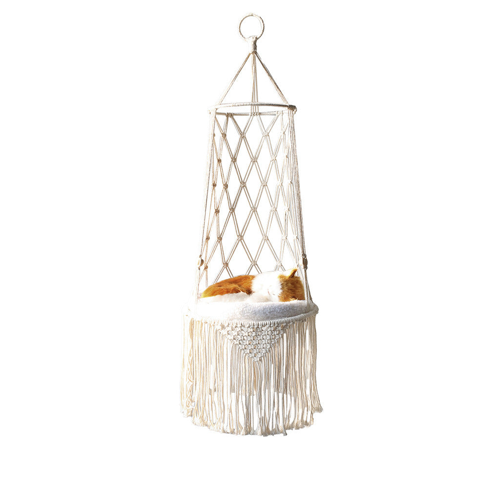 Macrame Hanging Hammock for Pets