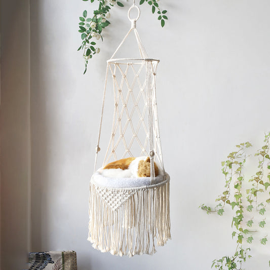 Macrame Hanging Hammock for Pets